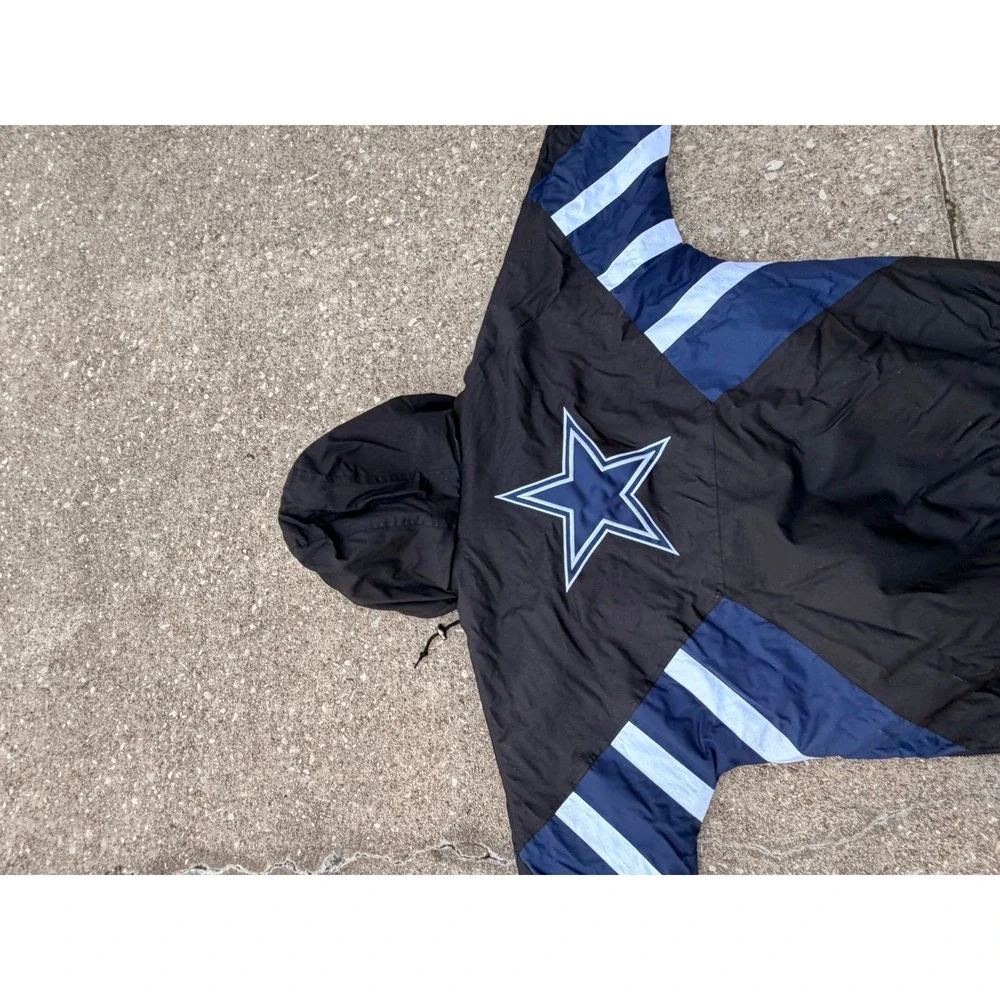 Vintage Starter Dallas Cowboys Pullover Jacket XXL NFL 90s Hooded - Picture 11 of 12